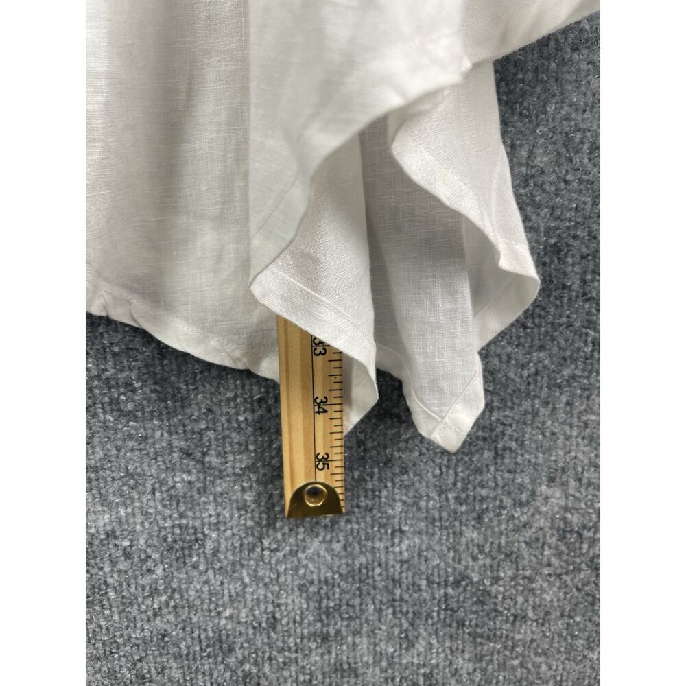 For-Cynthia White Linen Asymmetrical 3/4 Sleeve Blouse Size XL‎ - Picture 10 of 13